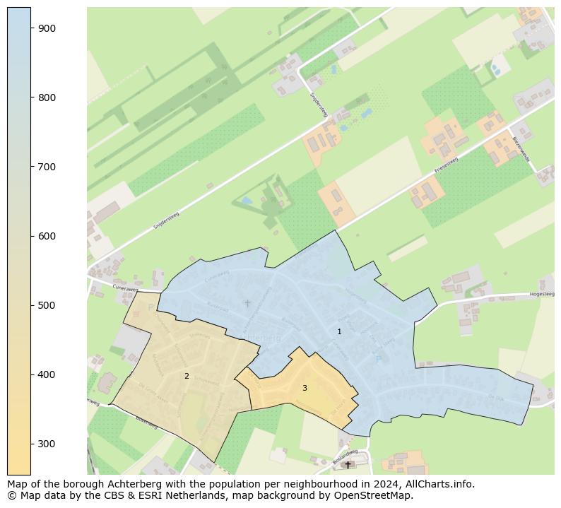 Image of the borough Achterberg at the map. This image is used as introduction to this page. This page shows a lot of information about the population in the borough Achterberg (such as the distribution by age groups of the residents, the composition of households, whether inhabitants are natives or Dutch with an immigration background, data about the houses (numbers, types, price development, use, type of property, ...) and more (car ownership, energy consumption, ...) based on open data from the Dutch Central Bureau of Statistics and various other sources!