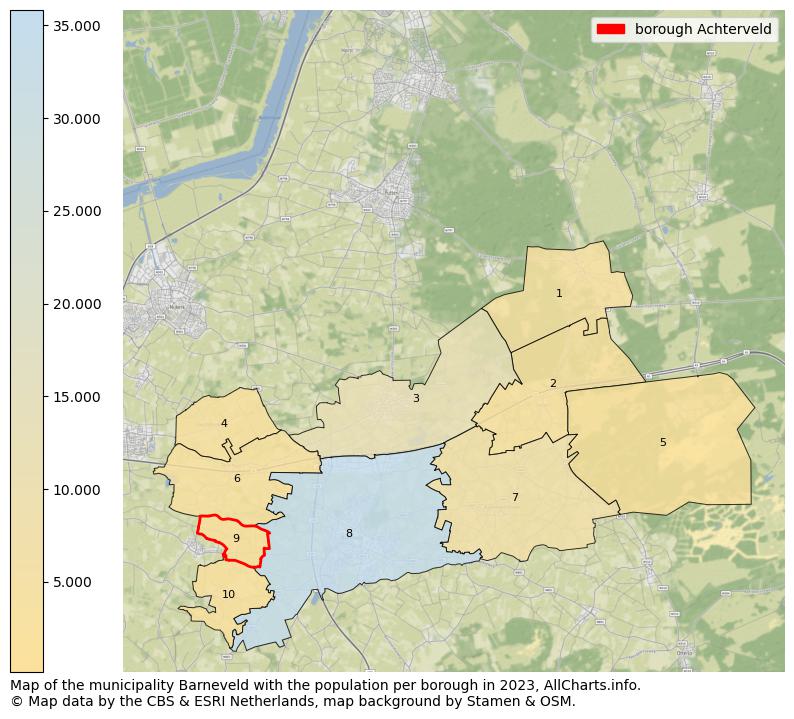 Map of the municipality Barneveld with the population per borough in 2023. This page shows a lot of information about residents (such as the distribution by age groups, family composition, gender, native or Dutch with an immigration background, ...), homes (numbers, types, price development, use, type of property, ...) and more (car ownership, energy consumption, ...) based on open data from the Dutch Central Bureau of Statistics and various other sources!