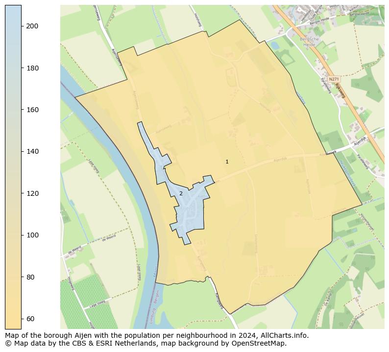 Image of the borough Aijen at the map. This image is used as introduction to this page. This page shows a lot of information about the population in the borough Aijen (such as the distribution by age groups of the residents, the composition of households, whether inhabitants are natives or Dutch with an immigration background, data about the houses (numbers, types, price development, use, type of property, ...) and more (car ownership, energy consumption, ...) based on open data from the Dutch Central Bureau of Statistics and various other sources!