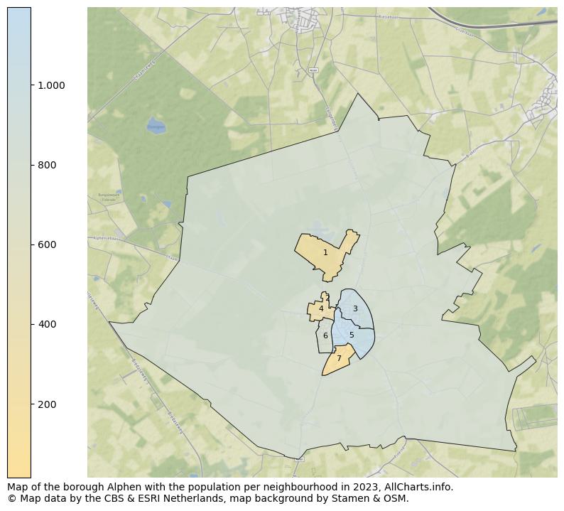 Map of the borough Alphen with the population per neighbourhood in 2023. This page shows a lot of information about residents (such as the distribution by age groups, family composition, gender, native or Dutch with an immigration background, ...), homes (numbers, types, price development, use, type of property, ...) and more (car ownership, energy consumption, ...) based on open data from the Dutch Central Bureau of Statistics and various other sources!