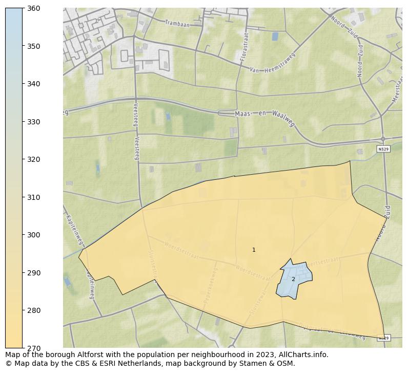 Map of the borough Altforst with the population per neighbourhood in 2023. This page shows a lot of information about residents (such as the distribution by age groups, family composition, gender, native or Dutch with an immigration background, ...), homes (numbers, types, price development, use, type of property, ...) and more (car ownership, energy consumption, ...) based on open data from the Dutch Central Bureau of Statistics and various other sources!