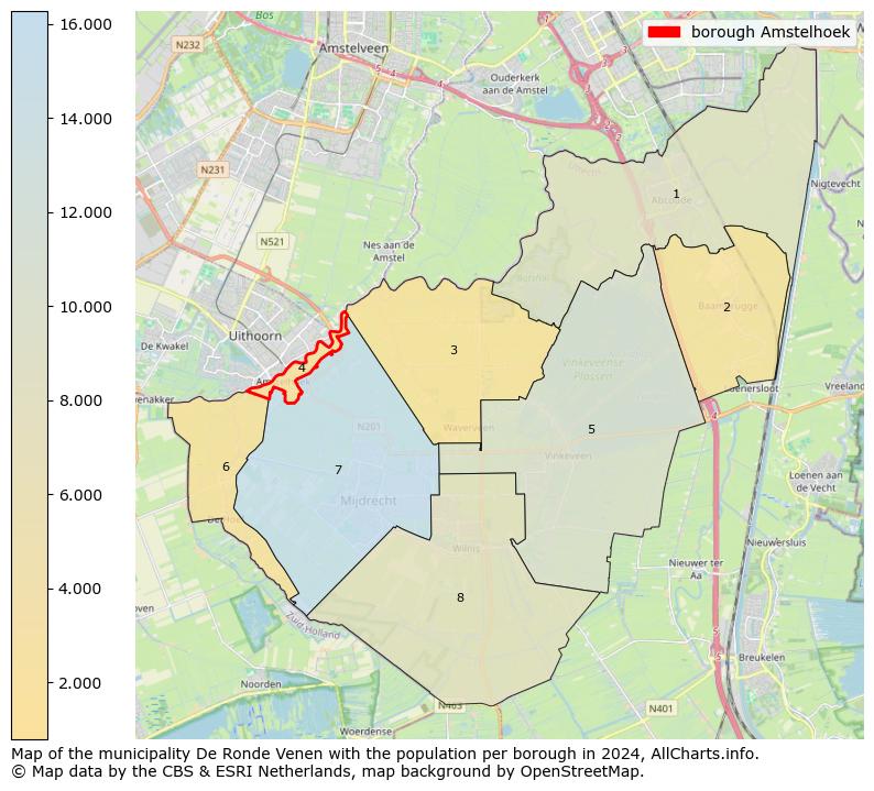 Image of the borough Amstelhoek at the map. This image is used as introduction to this page. This page shows a lot of information about the population in the borough Amstelhoek (such as the distribution by age groups of the residents, the composition of households, whether inhabitants are natives or Dutch with an immigration background, data about the houses (numbers, types, price development, use, type of property, ...) and more (car ownership, energy consumption, ...) based on open data from the Dutch Central Bureau of Statistics and various other sources!