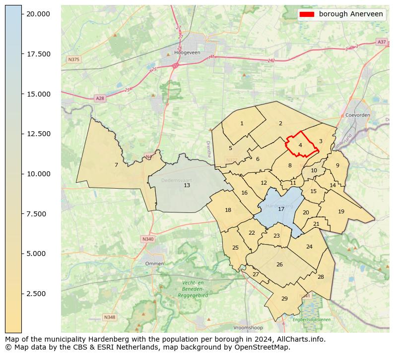 Image of the borough Anerveen at the map. This image is used as introduction to this page. This page shows a lot of information about the population in the borough Anerveen (such as the distribution by age groups of the residents, the composition of households, whether inhabitants are natives or Dutch with an immigration background, data about the houses (numbers, types, price development, use, type of property, ...) and more (car ownership, energy consumption, ...) based on open data from the Dutch Central Bureau of Statistics and various other sources!