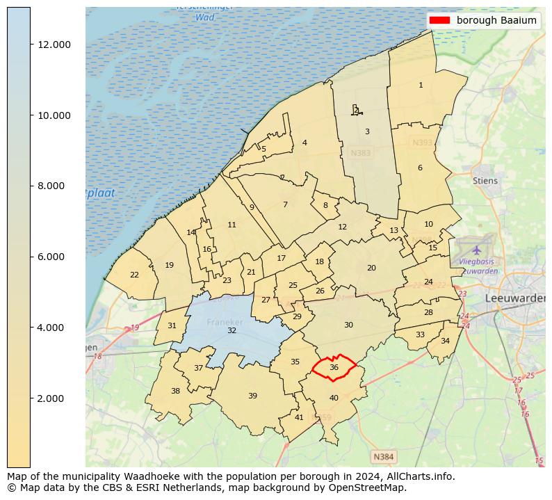 Image of the borough Baaium at the map. This image is used as introduction to this page. This page shows a lot of information about the population in the borough Baaium (such as the distribution by age groups of the residents, the composition of households, whether inhabitants are natives or Dutch with an immigration background, data about the houses (numbers, types, price development, use, type of property, ...) and more (car ownership, energy consumption, ...) based on open data from the Dutch Central Bureau of Statistics and various other sources!