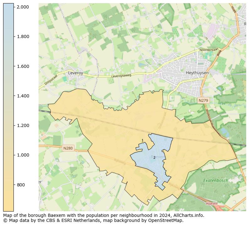 Image of the borough Baexem at the map. This image is used as introduction to this page. This page shows a lot of information about the population in the borough Baexem (such as the distribution by age groups of the residents, the composition of households, whether inhabitants are natives or Dutch with an immigration background, data about the houses (numbers, types, price development, use, type of property, ...) and more (car ownership, energy consumption, ...) based on open data from the Dutch Central Bureau of Statistics and various other sources!