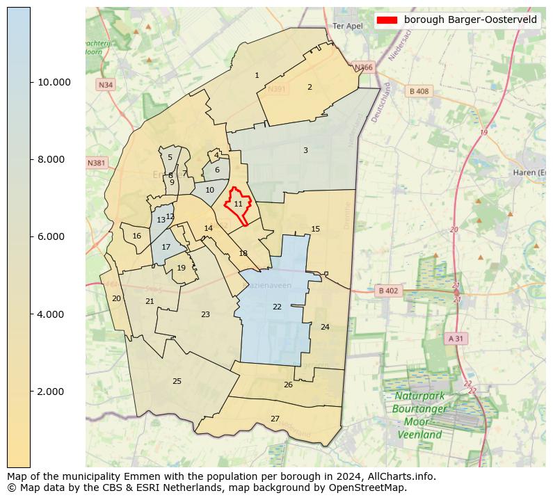 Image of the borough Barger-Oosterveld at the map. This image is used as introduction to this page. This page shows a lot of information about the population in the borough Barger-Oosterveld (such as the distribution by age groups of the residents, the composition of households, whether inhabitants are natives or Dutch with an immigration background, data about the houses (numbers, types, price development, use, type of property, ...) and more (car ownership, energy consumption, ...) based on open data from the Dutch Central Bureau of Statistics and various other sources!