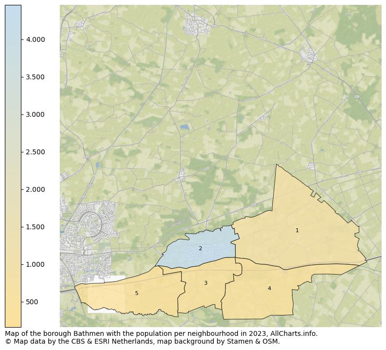Map of the borough Bathmen with the population per neighbourhood in 2023. This page shows a lot of information about residents (such as the distribution by age groups, family composition, gender, native or Dutch with an immigration background, ...), homes (numbers, types, price development, use, type of property, ...) and more (car ownership, energy consumption, ...) based on open data from the Dutch Central Bureau of Statistics and various other sources!
