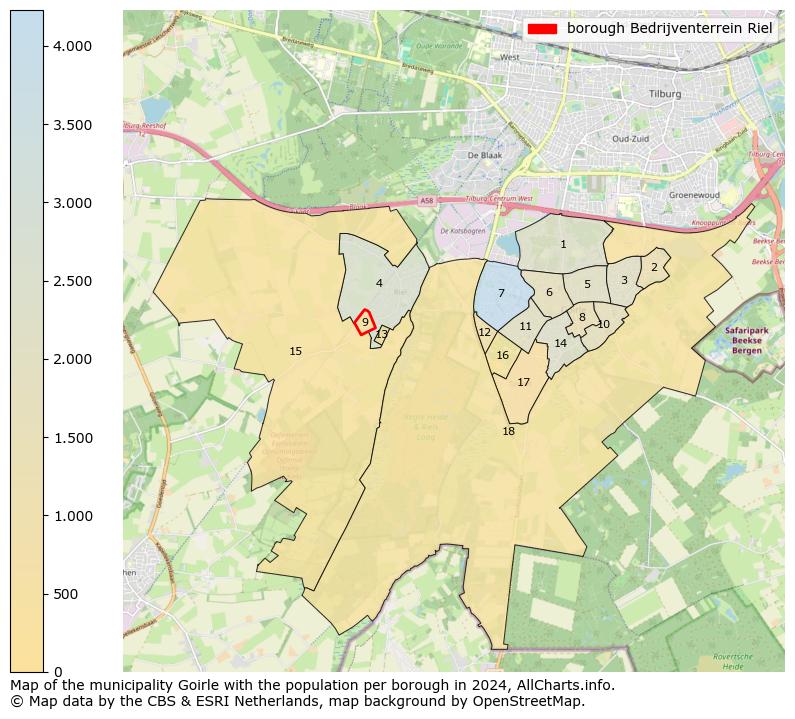 Image of the borough Bedrijventerrein Riel at the map. This image is used as introduction to this page. This page shows a lot of information about the population in the borough Bedrijventerrein Riel (such as the distribution by age groups of the residents, the composition of households, whether inhabitants are natives or Dutch with an immigration background, data about the houses (numbers, types, price development, use, type of property, ...) and more (car ownership, energy consumption, ...) based on open data from the Dutch Central Bureau of Statistics and various other sources!