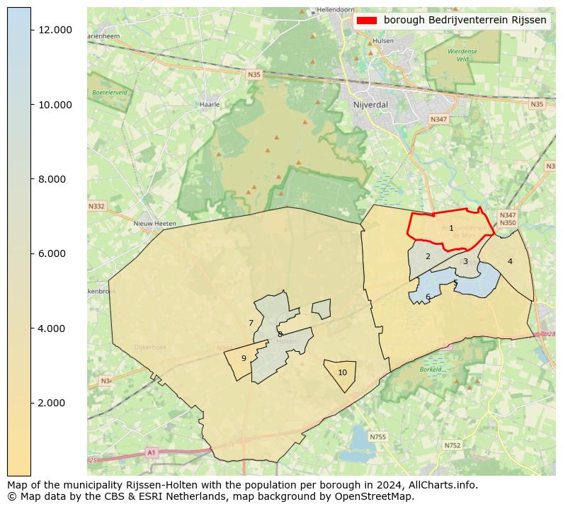 Image of the borough Bedrijventerrein Rijssen at the map. This image is used as introduction to this page. This page shows a lot of information about the population in the borough Bedrijventerrein Rijssen (such as the distribution by age groups of the residents, the composition of households, whether inhabitants are natives or Dutch with an immigration background, data about the houses (numbers, types, price development, use, type of property, ...) and more (car ownership, energy consumption, ...) based on open data from the Dutch Central Bureau of Statistics and various other sources!