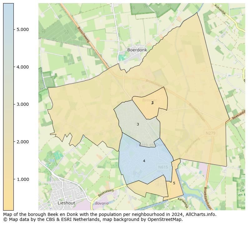 Image of the borough Beek en Donk at the map. This image is used as introduction to this page. This page shows a lot of information about the population in the borough Beek en Donk (such as the distribution by age groups of the residents, the composition of households, whether inhabitants are natives or Dutch with an immigration background, data about the houses (numbers, types, price development, use, type of property, ...) and more (car ownership, energy consumption, ...) based on open data from the Dutch Central Bureau of Statistics and various other sources!