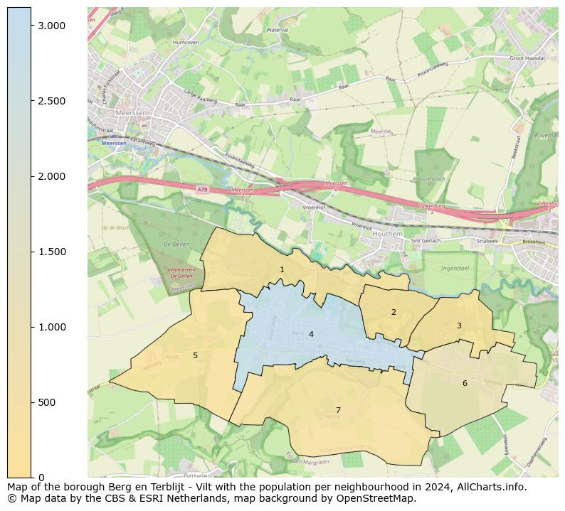 Image of the borough Berg en Terblijt - Vilt at the map. This image is used as introduction to this page. This page shows a lot of information about the population in the borough Berg en Terblijt - Vilt (such as the distribution by age groups of the residents, the composition of households, whether inhabitants are natives or Dutch with an immigration background, data about the houses (numbers, types, price development, use, type of property, ...) and more (car ownership, energy consumption, ...) based on open data from the Dutch Central Bureau of Statistics and various other sources!