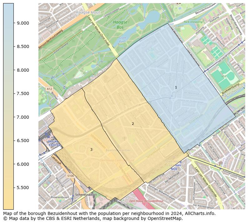 Image of the borough Bezuidenhout at the map. This image is used as introduction to this page. This page shows a lot of information about the population in the borough Bezuidenhout (such as the distribution by age groups of the residents, the composition of households, whether inhabitants are natives or Dutch with an immigration background, data about the houses (numbers, types, price development, use, type of property, ...) and more (car ownership, energy consumption, ...) based on open data from the Dutch Central Bureau of Statistics and various other sources!