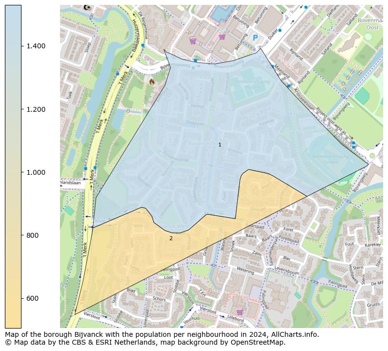 Image of the borough Bijvanck at the map. This image is used as introduction to this page. This page shows a lot of information about the population in the borough Bijvanck (such as the distribution by age groups of the residents, the composition of households, whether inhabitants are natives or Dutch with an immigration background, data about the houses (numbers, types, price development, use, type of property, ...) and more (car ownership, energy consumption, ...) based on open data from the Dutch Central Bureau of Statistics and various other sources!