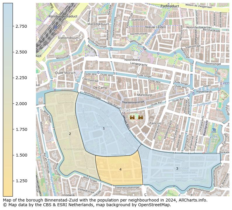 Image of the borough Binnenstad-Zuid at the map. This image is used as introduction to this page. This page shows a lot of information about the population in the borough Binnenstad-Zuid (such as the distribution by age groups of the residents, the composition of households, whether inhabitants are natives or Dutch with an immigration background, data about the houses (numbers, types, price development, use, type of property, ...) and more (car ownership, energy consumption, ...) based on open data from the Dutch Central Bureau of Statistics and various other sources!