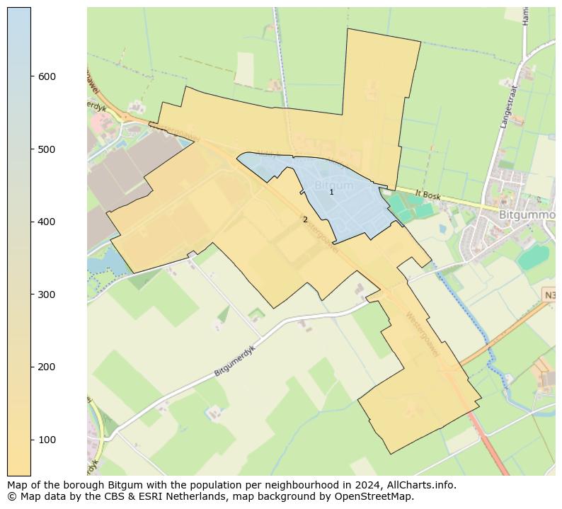 Image of the borough Bitgum at the map. This image is used as introduction to this page. This page shows a lot of information about the population in the borough Bitgum (such as the distribution by age groups of the residents, the composition of households, whether inhabitants are natives or Dutch with an immigration background, data about the houses (numbers, types, price development, use, type of property, ...) and more (car ownership, energy consumption, ...) based on open data from the Dutch Central Bureau of Statistics and various other sources!