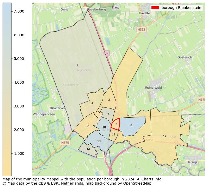 Image of the borough Blankenstein at the map. This image is used as introduction to this page. This page shows a lot of information about the population in the borough Blankenstein (such as the distribution by age groups of the residents, the composition of households, whether inhabitants are natives or Dutch with an immigration background, data about the houses (numbers, types, price development, use, type of property, ...) and more (car ownership, energy consumption, ...) based on open data from the Dutch Central Bureau of Statistics and various other sources!