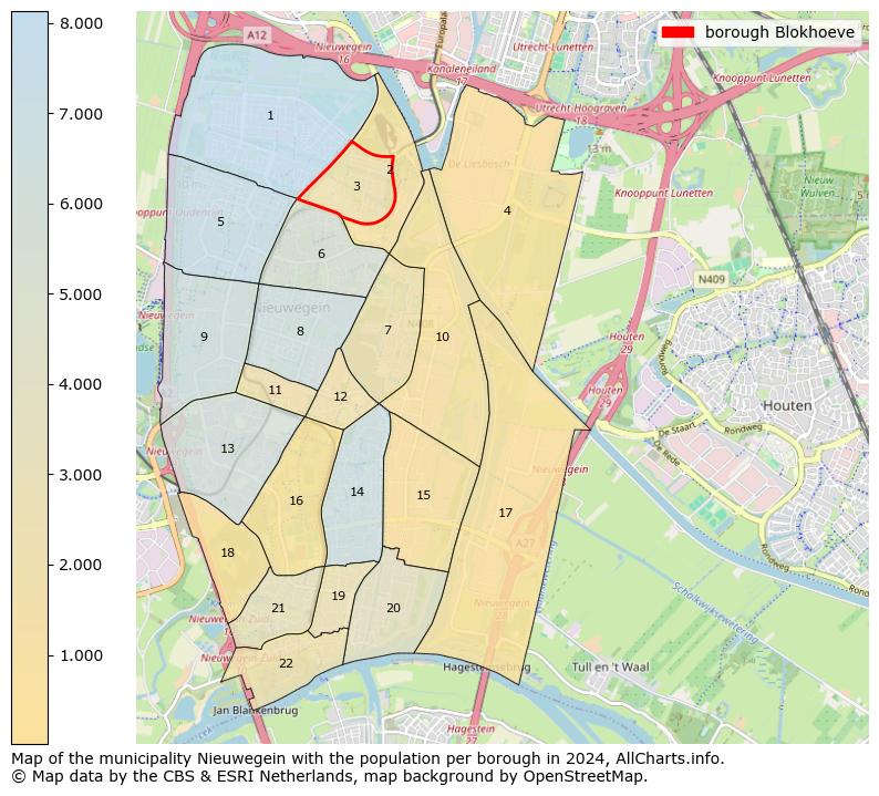 Image of the borough Blokhoeve at the map. This image is used as introduction to this page. This page shows a lot of information about the population in the borough Blokhoeve (such as the distribution by age groups of the residents, the composition of households, whether inhabitants are natives or Dutch with an immigration background, data about the houses (numbers, types, price development, use, type of property, ...) and more (car ownership, energy consumption, ...) based on open data from the Dutch Central Bureau of Statistics and various other sources!