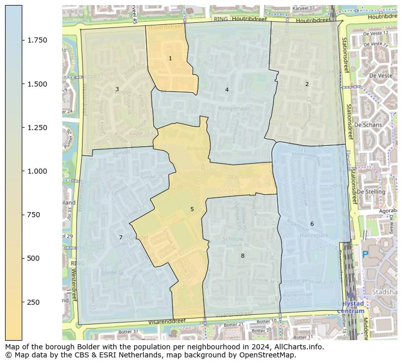 Image of the borough Bolder at the map. This image is used as introduction to this page. This page shows a lot of information about the population in the borough Bolder (such as the distribution by age groups of the residents, the composition of households, whether inhabitants are natives or Dutch with an immigration background, data about the houses (numbers, types, price development, use, type of property, ...) and more (car ownership, energy consumption, ...) based on open data from the Dutch Central Bureau of Statistics and various other sources!