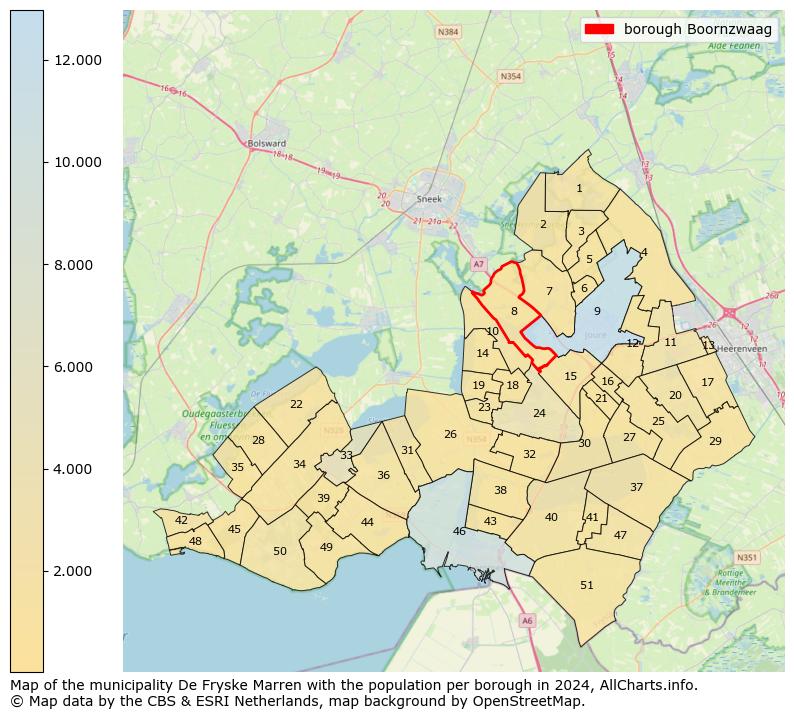 Image of the borough Boornzwaag at the map. This image is used as introduction to this page. This page shows a lot of information about the population in the borough Boornzwaag (such as the distribution by age groups of the residents, the composition of households, whether inhabitants are natives or Dutch with an immigration background, data about the houses (numbers, types, price development, use, type of property, ...) and more (car ownership, energy consumption, ...) based on open data from the Dutch Central Bureau of Statistics and various other sources!