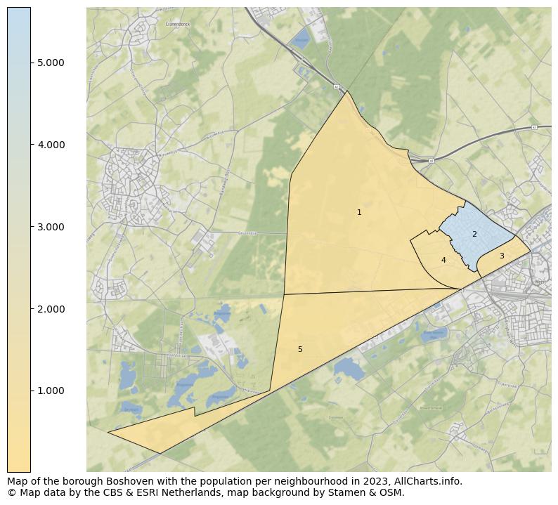 Map of the borough Boshoven with the population per neighbourhood in 2023. This page shows a lot of information about residents (such as the distribution by age groups, family composition, gender, native or Dutch with an immigration background, ...), homes (numbers, types, price development, use, type of property, ...) and more (car ownership, energy consumption, ...) based on open data from the Dutch Central Bureau of Statistics and various other sources!