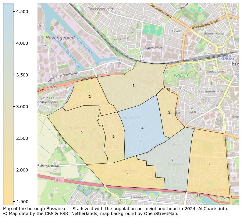 Image of the borough Boswinkel - Stadsveld at the map. This image is used as introduction to this page. This page shows a lot of information about the population in the borough Boswinkel - Stadsveld (such as the distribution by age groups of the residents, the composition of households, whether inhabitants are natives or Dutch with an immigration background, data about the houses (numbers, types, price development, use, type of property, ...) and more (car ownership, energy consumption, ...) based on open data from the Dutch Central Bureau of Statistics and various other sources!