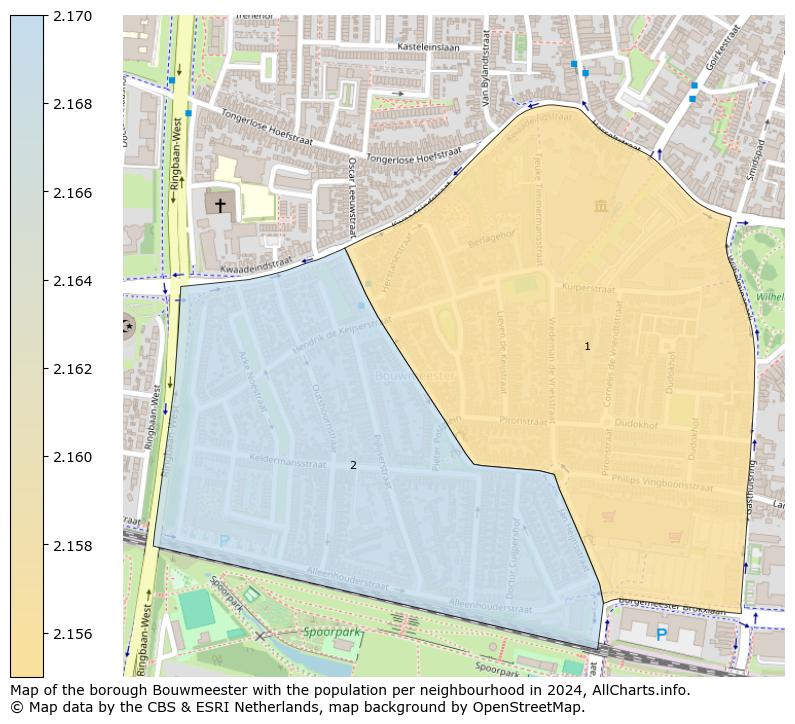 Image of the borough Bouwmeester at the map. This image is used as introduction to this page. This page shows a lot of information about the population in the borough Bouwmeester (such as the distribution by age groups of the residents, the composition of households, whether inhabitants are natives or Dutch with an immigration background, data about the houses (numbers, types, price development, use, type of property, ...) and more (car ownership, energy consumption, ...) based on open data from the Dutch Central Bureau of Statistics and various other sources!