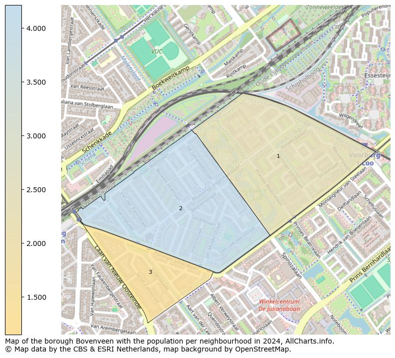 Image of the borough Bovenveen at the map. This image is used as introduction to this page. This page shows a lot of information about the population in the borough Bovenveen (such as the distribution by age groups of the residents, the composition of households, whether inhabitants are natives or Dutch with an immigration background, data about the houses (numbers, types, price development, use, type of property, ...) and more (car ownership, energy consumption, ...) based on open data from the Dutch Central Bureau of Statistics and various other sources!