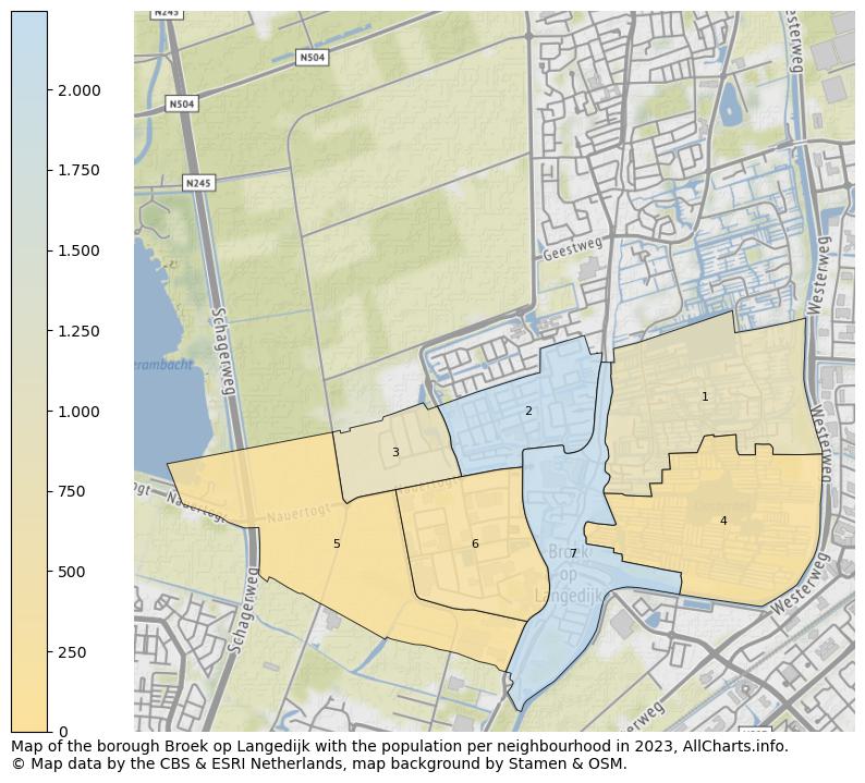 Map of the borough Broek op Langedijk with the population per neighbourhood in 2023. This page shows a lot of information about residents (such as the distribution by age groups, family composition, gender, native or Dutch with an immigration background, ...), homes (numbers, types, price development, use, type of property, ...) and more (car ownership, energy consumption, ...) based on open data from the Dutch Central Bureau of Statistics and various other sources!