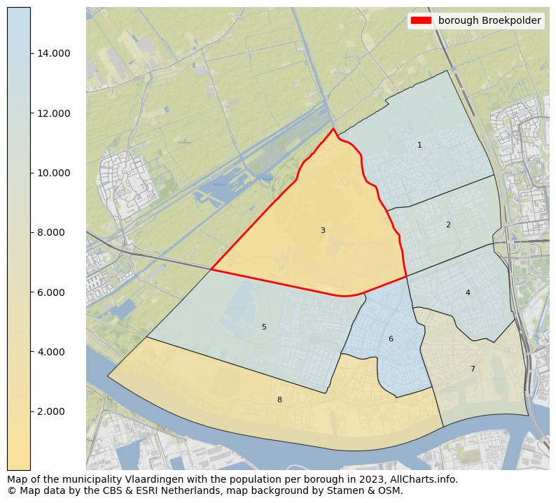Map of the municipality Vlaardingen with the population per borough in 2023. This page shows a lot of information about residents (such as the distribution by age groups, family composition, gender, native or Dutch with an immigration background, ...), homes (numbers, types, price development, use, type of property, ...) and more (car ownership, energy consumption, ...) based on open data from the Dutch Central Bureau of Statistics and various other sources!