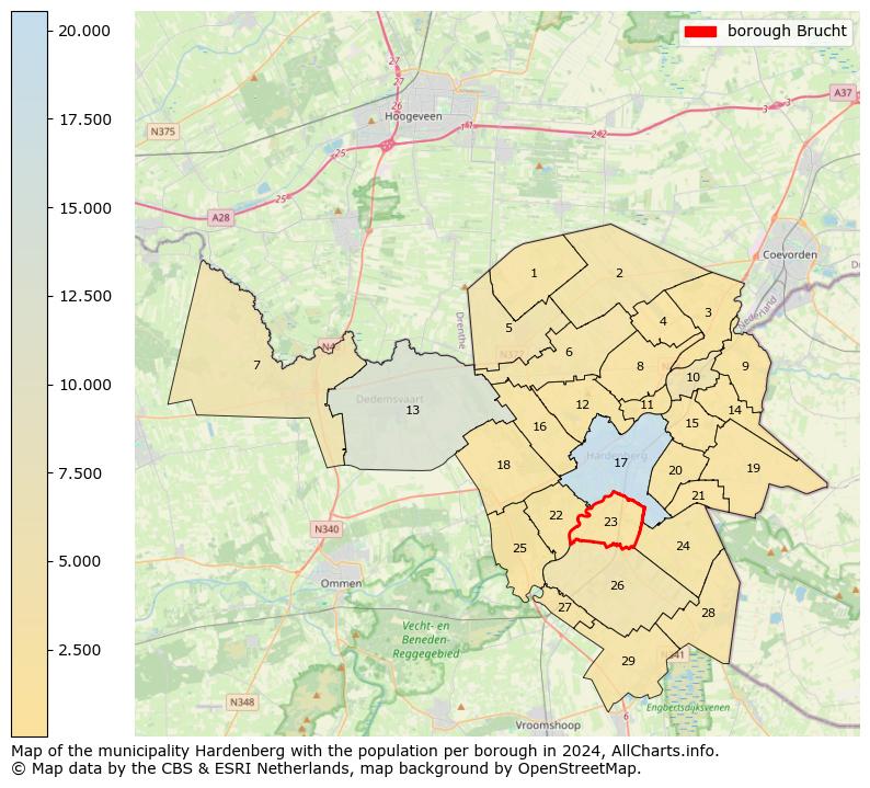 Image of the borough Brucht at the map. This image is used as introduction to this page. This page shows a lot of information about the population in the borough Brucht (such as the distribution by age groups of the residents, the composition of households, whether inhabitants are natives or Dutch with an immigration background, data about the houses (numbers, types, price development, use, type of property, ...) and more (car ownership, energy consumption, ...) based on open data from the Dutch Central Bureau of Statistics and various other sources!