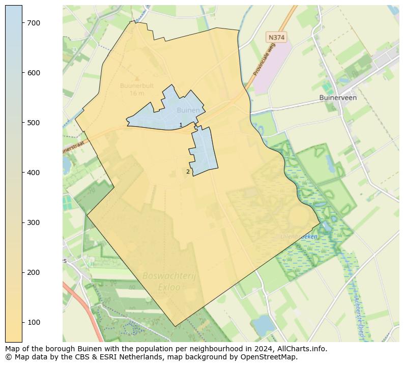 Image of the borough Buinen at the map. This image is used as introduction to this page. This page shows a lot of information about the population in the borough Buinen (such as the distribution by age groups of the residents, the composition of households, whether inhabitants are natives or Dutch with an immigration background, data about the houses (numbers, types, price development, use, type of property, ...) and more (car ownership, energy consumption, ...) based on open data from the Dutch Central Bureau of Statistics and various other sources!