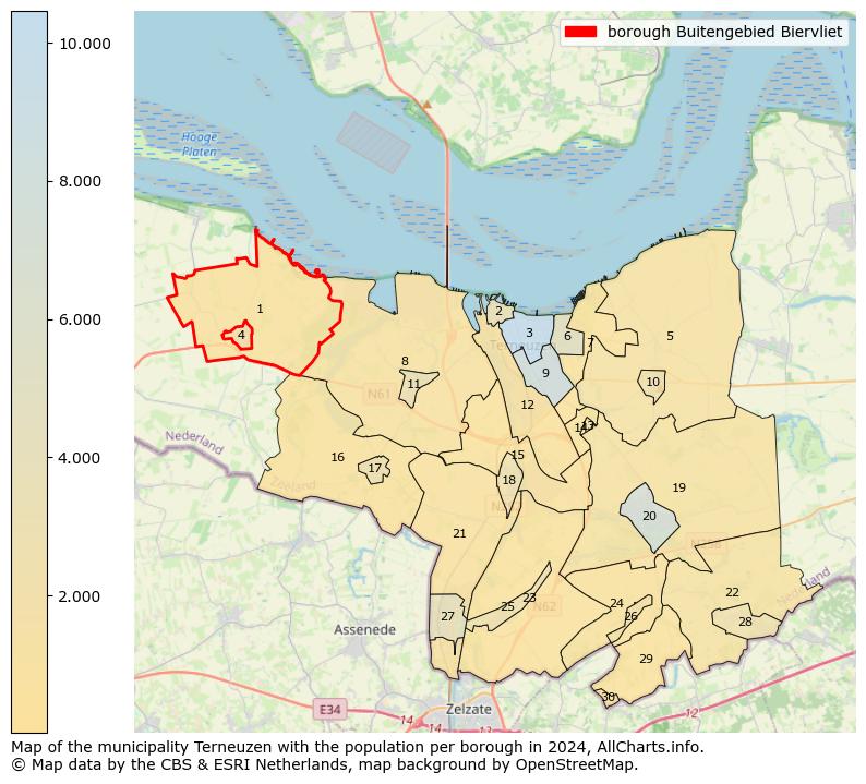 Image of the borough Buitengebied Biervliet at the map. This image is used as introduction to this page. This page shows a lot of information about the population in the borough Buitengebied Biervliet (such as the distribution by age groups of the residents, the composition of households, whether inhabitants are natives or Dutch with an immigration background, data about the houses (numbers, types, price development, use, type of property, ...) and more (car ownership, energy consumption, ...) based on open data from the Dutch Central Bureau of Statistics and various other sources!