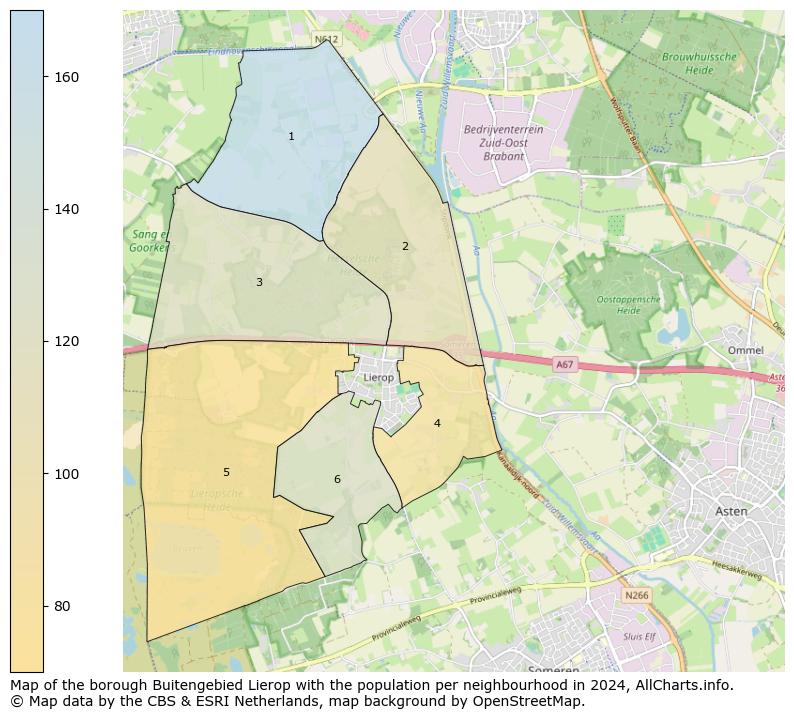 Image of the borough Buitengebied Lierop at the map. This image is used as introduction to this page. This page shows a lot of information about the population in the borough Buitengebied Lierop (such as the distribution by age groups of the residents, the composition of households, whether inhabitants are natives or Dutch with an immigration background, data about the houses (numbers, types, price development, use, type of property, ...) and more (car ownership, energy consumption, ...) based on open data from the Dutch Central Bureau of Statistics and various other sources!