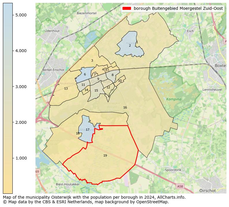 Image of the borough Buitengebied Moergestel Zuid-Oost at the map. This image is used as introduction to this page. This page shows a lot of information about the population in the borough Buitengebied Moergestel Zuid-Oost (such as the distribution by age groups of the residents, the composition of households, whether inhabitants are natives or Dutch with an immigration background, data about the houses (numbers, types, price development, use, type of property, ...) and more (car ownership, energy consumption, ...) based on open data from the Dutch Central Bureau of Statistics and various other sources!