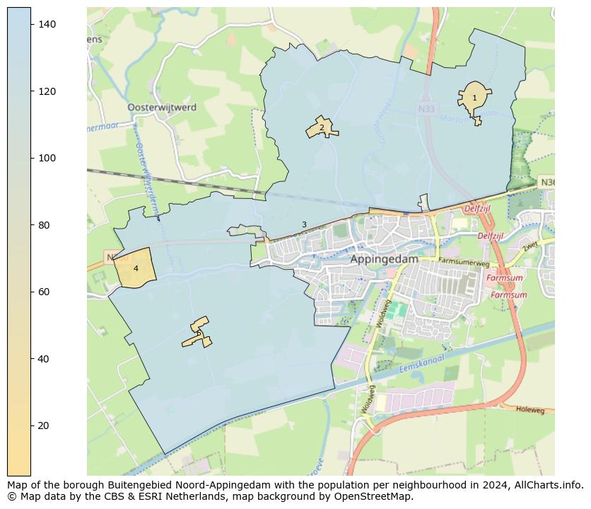 Image of the borough Buitengebied Noord-Appingedam at the map. This image is used as introduction to this page. This page shows a lot of information about the population in the borough Buitengebied Noord-Appingedam (such as the distribution by age groups of the residents, the composition of households, whether inhabitants are natives or Dutch with an immigration background, data about the houses (numbers, types, price development, use, type of property, ...) and more (car ownership, energy consumption, ...) based on open data from the Dutch Central Bureau of Statistics and various other sources!