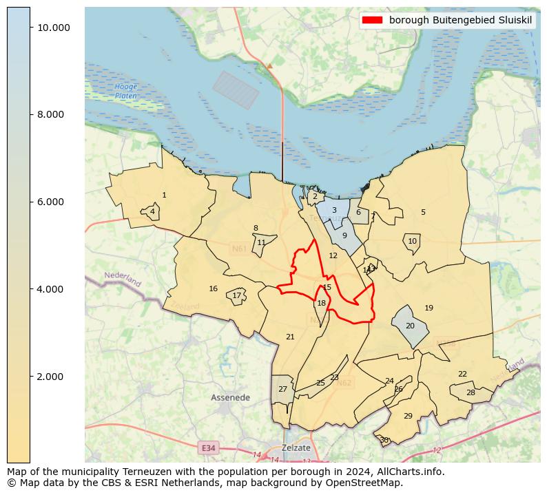 Image of the borough Buitengebied Sluiskil at the map. This image is used as introduction to this page. This page shows a lot of information about the population in the borough Buitengebied Sluiskil (such as the distribution by age groups of the residents, the composition of households, whether inhabitants are natives or Dutch with an immigration background, data about the houses (numbers, types, price development, use, type of property, ...) and more (car ownership, energy consumption, ...) based on open data from the Dutch Central Bureau of Statistics and various other sources!