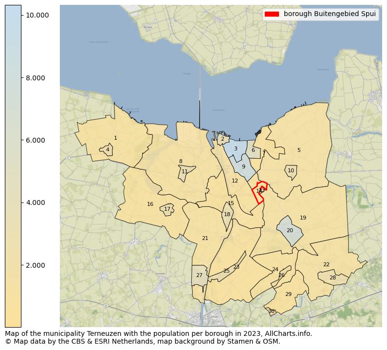 Map of the municipality Terneuzen with the population per borough in 2022. This page shows a lot of information about residents (such as the distribution by age groups, family composition, gender, native or Dutch with an immigration background, ...), homes (numbers, types, price development, use, type of property, ...) and more (car ownership, energy consumption, ...) based on open data from the Dutch Central Bureau of Statistics and various other sources!