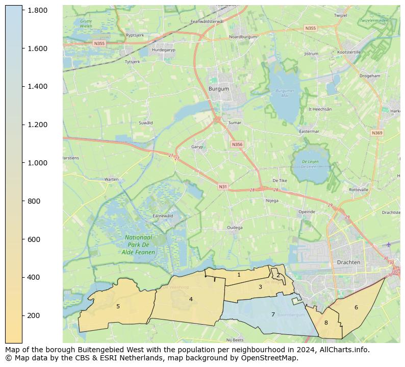 Image of the borough Buitengebied West at the map. This image is used as introduction to this page. This page shows a lot of information about the population in the borough Buitengebied West (such as the distribution by age groups of the residents, the composition of households, whether inhabitants are natives or Dutch with an immigration background, data about the houses (numbers, types, price development, use, type of property, ...) and more (car ownership, energy consumption, ...) based on open data from the Dutch Central Bureau of Statistics and various other sources!