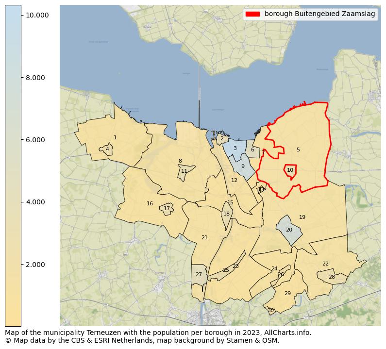 Map of the municipality Terneuzen with the population per borough in 2022. This page shows a lot of information about residents (such as the distribution by age groups, family composition, gender, native or Dutch with an immigration background, ...), homes (numbers, types, price development, use, type of property, ...) and more (car ownership, energy consumption, ...) based on open data from the Dutch Central Bureau of Statistics and various other sources!
