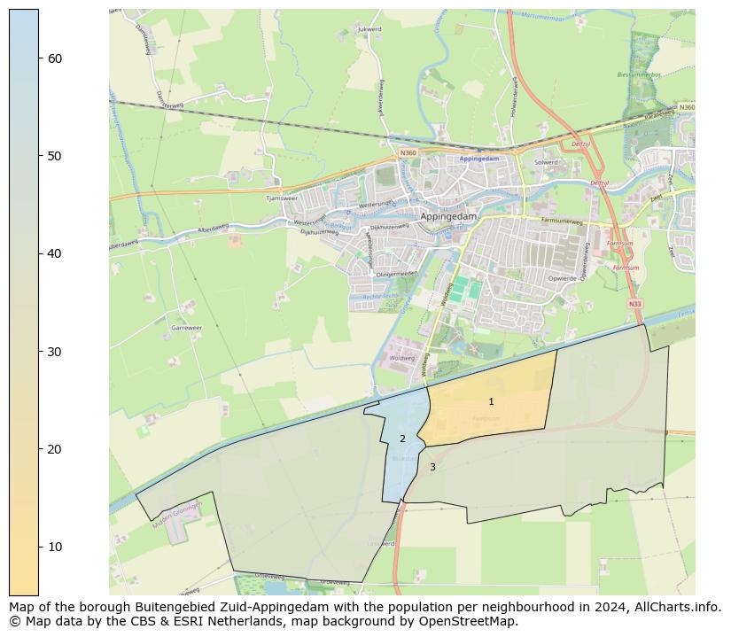 Image of the borough Buitengebied Zuid-Appingedam at the map. This image is used as introduction to this page. This page shows a lot of information about the population in the borough Buitengebied Zuid-Appingedam (such as the distribution by age groups of the residents, the composition of households, whether inhabitants are natives or Dutch with an immigration background, data about the houses (numbers, types, price development, use, type of property, ...) and more (car ownership, energy consumption, ...) based on open data from the Dutch Central Bureau of Statistics and various other sources!