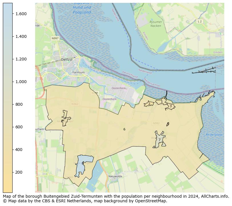 Image of the borough Buitengebied Zuid-Termunten at the map. This image is used as introduction to this page. This page shows a lot of information about the population in the borough Buitengebied Zuid-Termunten (such as the distribution by age groups of the residents, the composition of households, whether inhabitants are natives or Dutch with an immigration background, data about the houses (numbers, types, price development, use, type of property, ...) and more (car ownership, energy consumption, ...) based on open data from the Dutch Central Bureau of Statistics and various other sources!