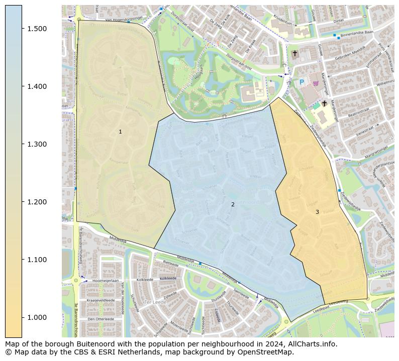 Image of the borough Buitenoord at the map. This image is used as introduction to this page. This page shows a lot of information about the population in the borough Buitenoord (such as the distribution by age groups of the residents, the composition of households, whether inhabitants are natives or Dutch with an immigration background, data about the houses (numbers, types, price development, use, type of property, ...) and more (car ownership, energy consumption, ...) based on open data from the Dutch Central Bureau of Statistics and various other sources!