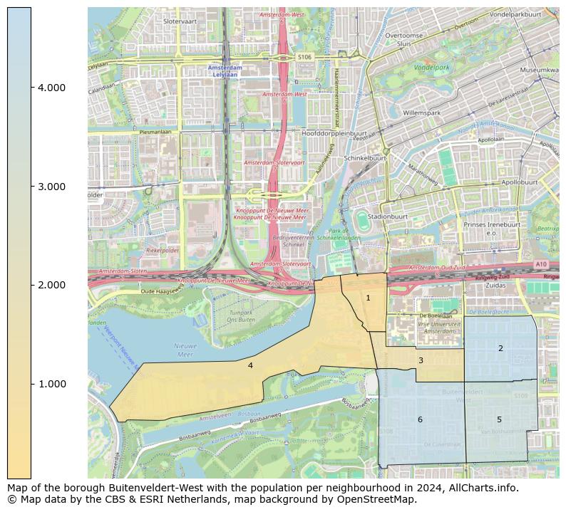 Image of the borough Buitenveldert-West at the map. This image is used as introduction to this page. This page shows a lot of information about the population in the borough Buitenveldert-West (such as the distribution by age groups of the residents, the composition of households, whether inhabitants are natives or Dutch with an immigration background, data about the houses (numbers, types, price development, use, type of property, ...) and more (car ownership, energy consumption, ...) based on open data from the Dutch Central Bureau of Statistics and various other sources!