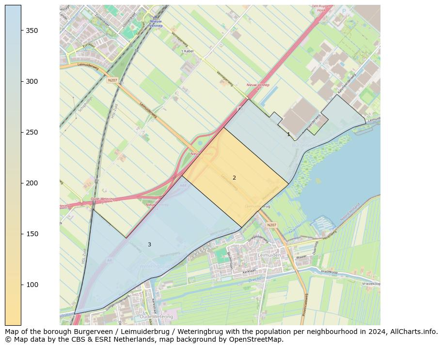 Image of the borough Burgerveen / Leimuiderbrug / Weteringbrug at the map. This image is used as introduction to this page. This page shows a lot of information about the population in the borough Burgerveen / Leimuiderbrug / Weteringbrug (such as the distribution by age groups of the residents, the composition of households, whether inhabitants are natives or Dutch with an immigration background, data about the houses (numbers, types, price development, use, type of property, ...) and more (car ownership, energy consumption, ...) based on open data from the Dutch Central Bureau of Statistics and various other sources!