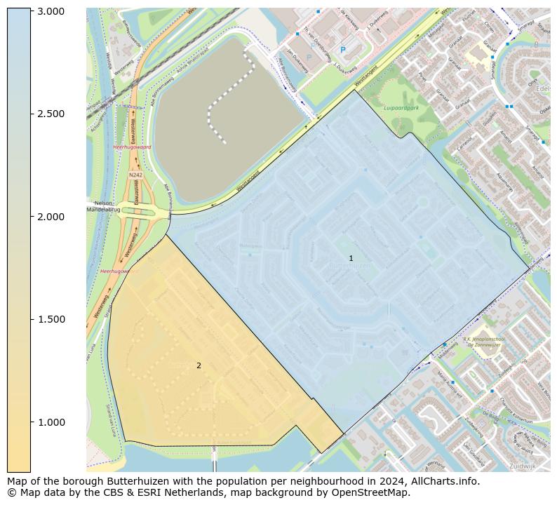 Image of the borough Butterhuizen at the map. This image is used as introduction to this page. This page shows a lot of information about the population in the borough Butterhuizen (such as the distribution by age groups of the residents, the composition of households, whether inhabitants are natives or Dutch with an immigration background, data about the houses (numbers, types, price development, use, type of property, ...) and more (car ownership, energy consumption, ...) based on open data from the Dutch Central Bureau of Statistics and various other sources!