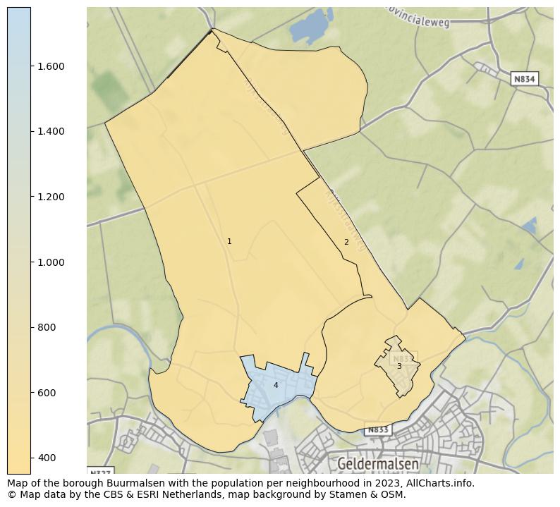 Map of the borough Buurmalsen with the population per neighbourhood in 2023. This page shows a lot of information about residents (such as the distribution by age groups, family composition, gender, native or Dutch with an immigration background, ...), homes (numbers, types, price development, use, type of property, ...) and more (car ownership, energy consumption, ...) based on open data from the Dutch Central Bureau of Statistics and various other sources!