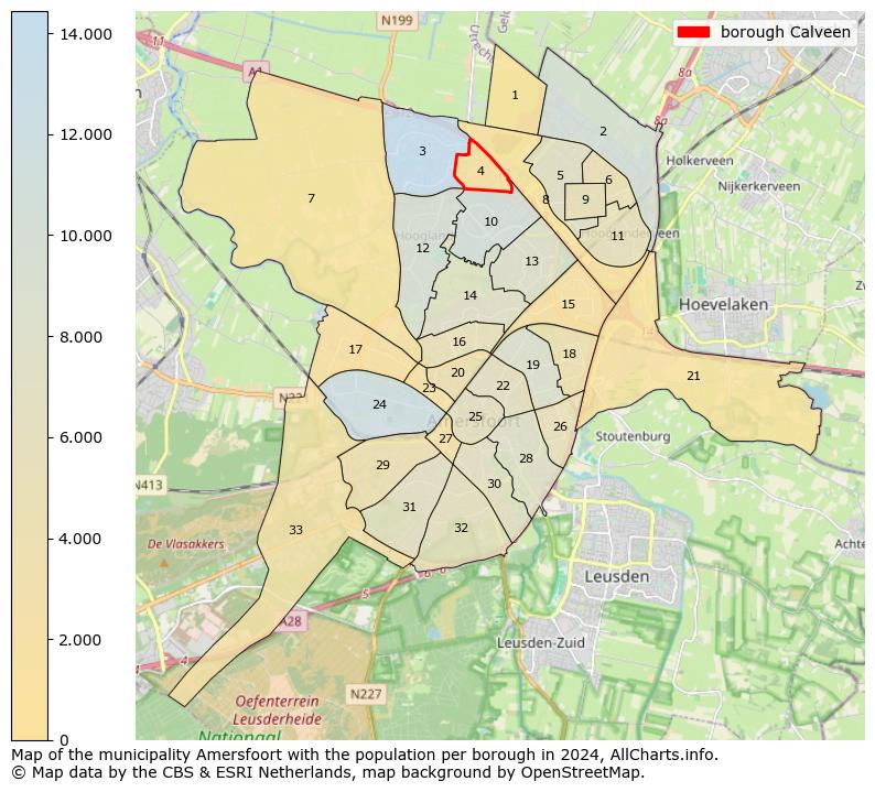 Image of the borough Calveen at the map. This image is used as introduction to this page. This page shows a lot of information about the population in the borough Calveen (such as the distribution by age groups of the residents, the composition of households, whether inhabitants are natives or Dutch with an immigration background, data about the houses (numbers, types, price development, use, type of property, ...) and more (car ownership, energy consumption, ...) based on open data from the Dutch Central Bureau of Statistics and various other sources!