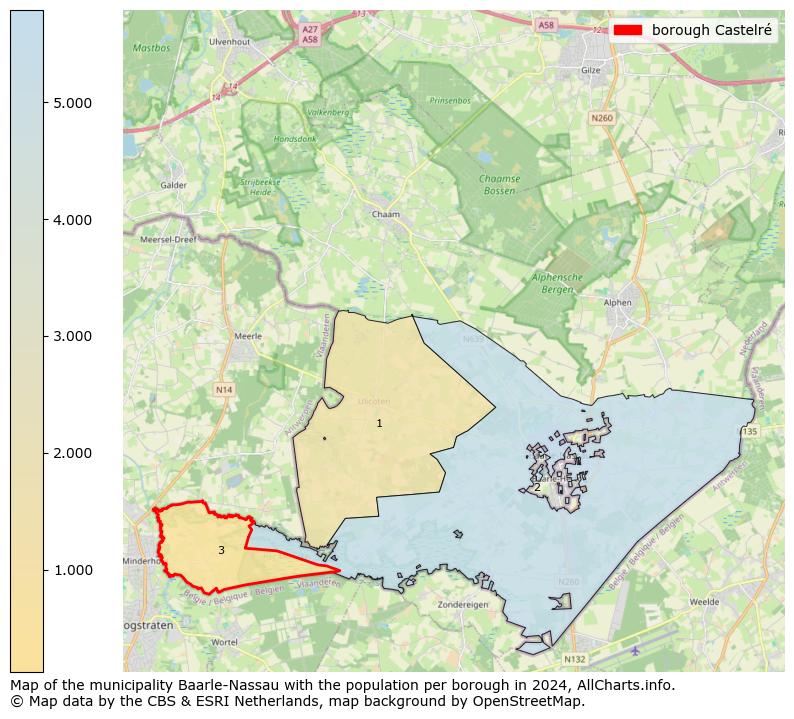 Image of the borough Castelré at the map. This image is used as introduction to this page. This page shows a lot of information about the population in the borough Castelré (such as the distribution by age groups of the residents, the composition of households, whether inhabitants are natives or Dutch with an immigration background, data about the houses (numbers, types, price development, use, type of property, ...) and more (car ownership, energy consumption, ...) based on open data from the Dutch Central Bureau of Statistics and various other sources!