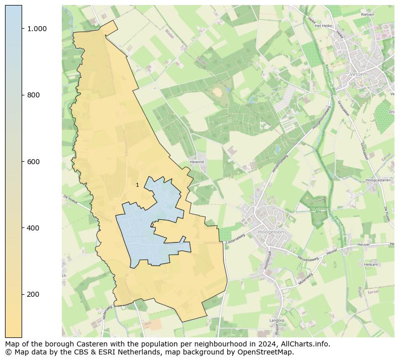 Image of the borough Casteren at the map. This image is used as introduction to this page. This page shows a lot of information about the population in the borough Casteren (such as the distribution by age groups of the residents, the composition of households, whether inhabitants are natives or Dutch with an immigration background, data about the houses (numbers, types, price development, use, type of property, ...) and more (car ownership, energy consumption, ...) based on open data from the Dutch Central Bureau of Statistics and various other sources!