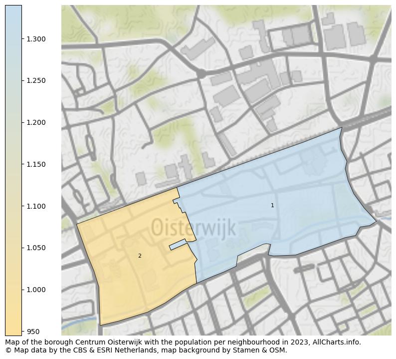 Map of the borough Centrum Oisterwijk with the population per neighbourhood in 2023. This page shows a lot of information about residents (such as the distribution by age groups, family composition, gender, native or Dutch with an immigration background, ...), homes (numbers, types, price development, use, type of property, ...) and more (car ownership, energy consumption, ...) based on open data from the Dutch Central Bureau of Statistics and various other sources!